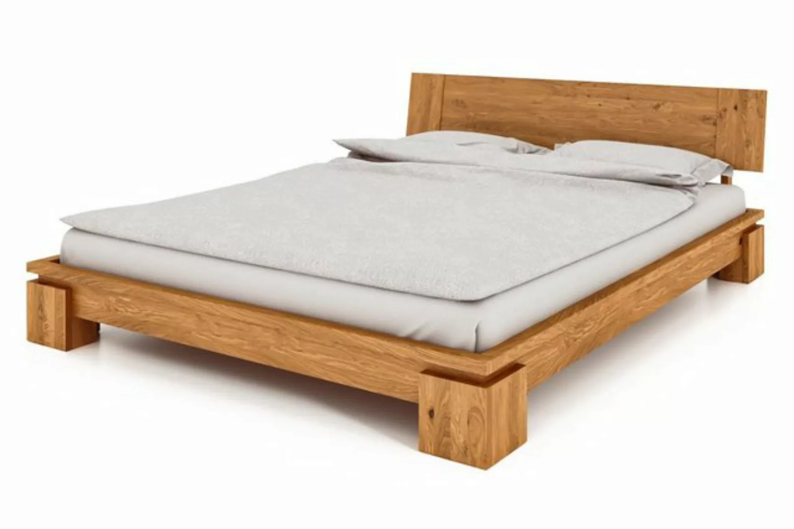 byoak Bett VINCI 200 x 220 aus Massivholz, mit Holzkopfteil, Naturgeölt günstig online kaufen