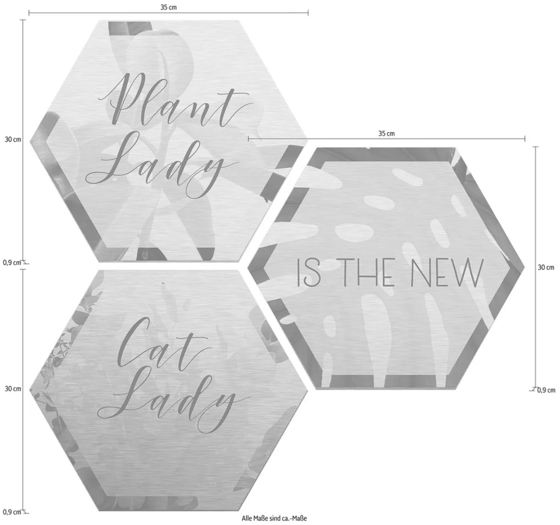 Wall-Art Metallbild "Plantlady is the new Catlady", (Set), Metallposter Col günstig online kaufen