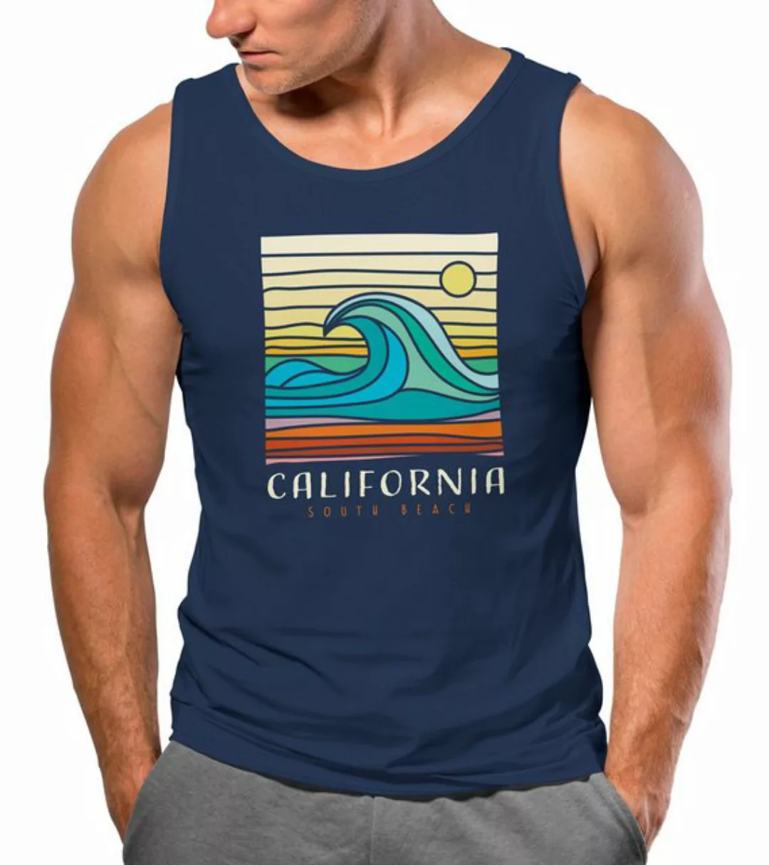 Neverless Tanktop Herren Tank-Top California South Beach Welle Wave Surfing günstig online kaufen