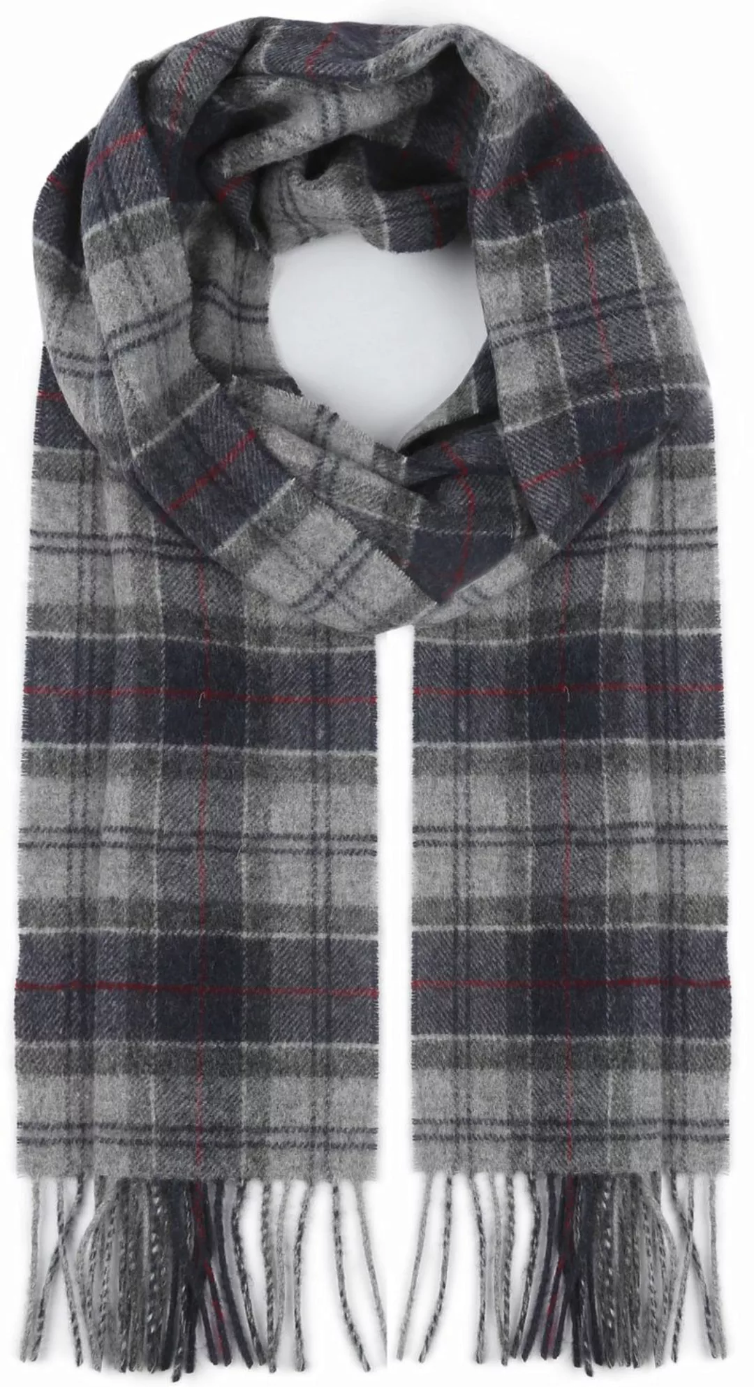 Barbour Schal Tartan Lammwolle Grau - günstig online kaufen