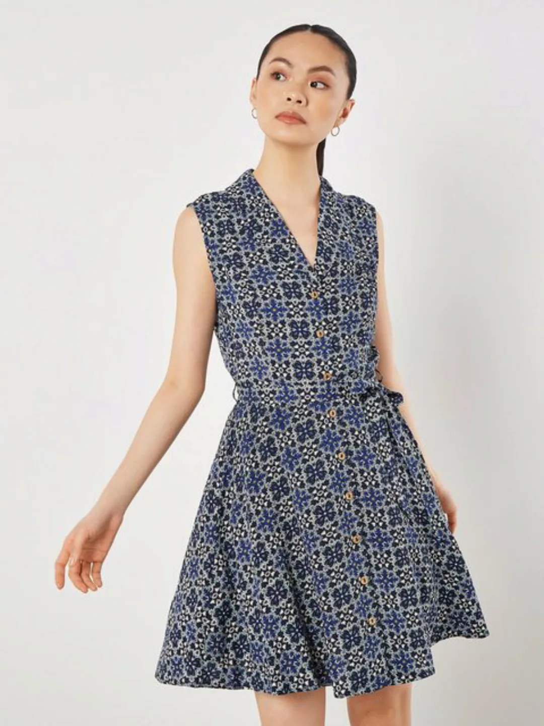Apricot Minikleid Geo Tile Shirt Mini Dress, (2-tlg., Fabric belt) mit Tail günstig online kaufen