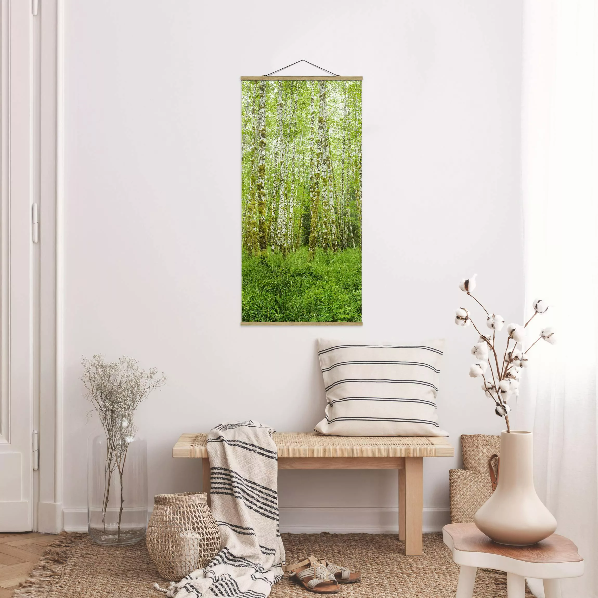 Stoffbild Wald mit Posterleisten - Hochformat Hoh Rainforest Olympic Nation günstig online kaufen