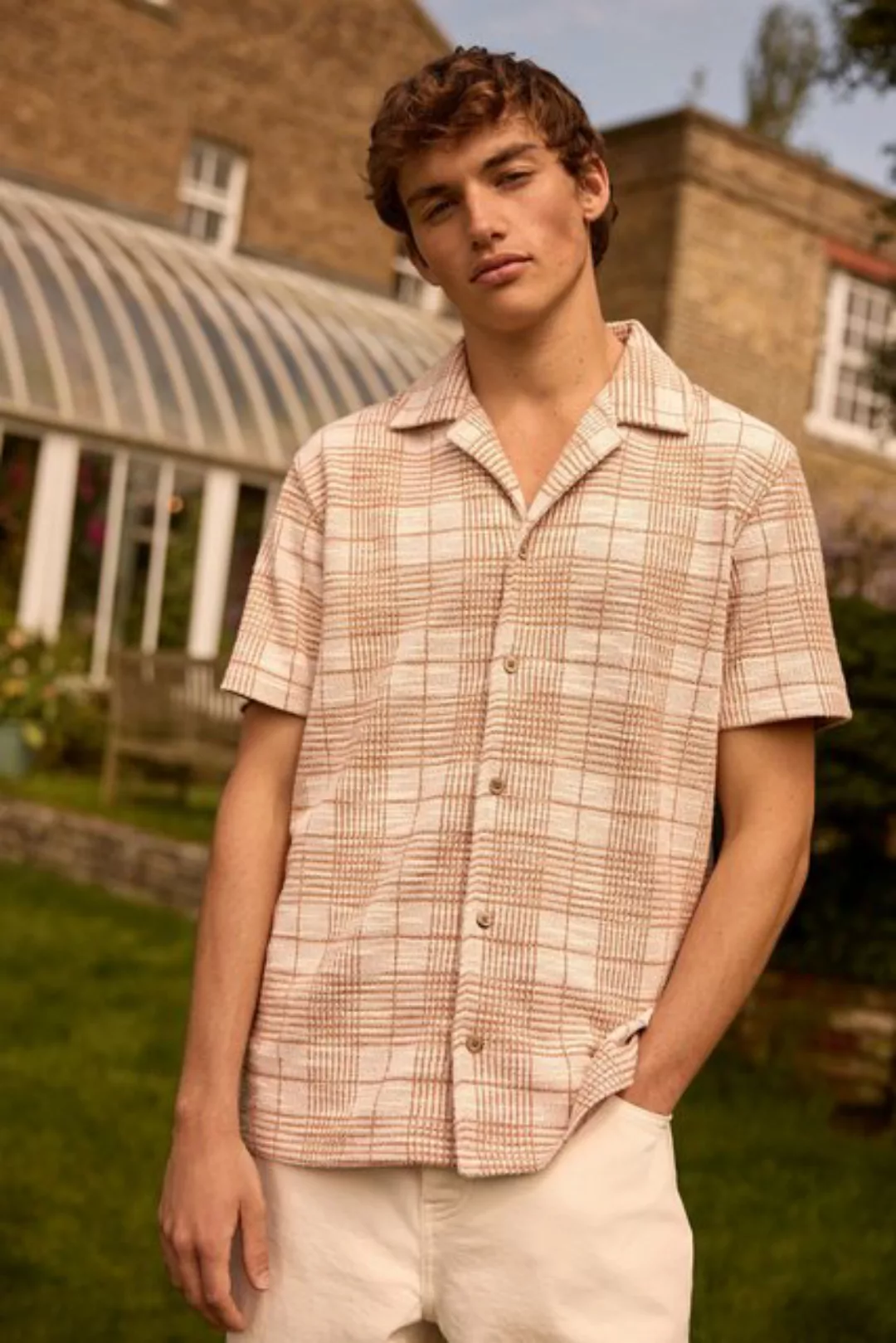 Next Kurzarmhemd EDIT Jersey-Hemd mit Karomuster (1-tlg) günstig online kaufen