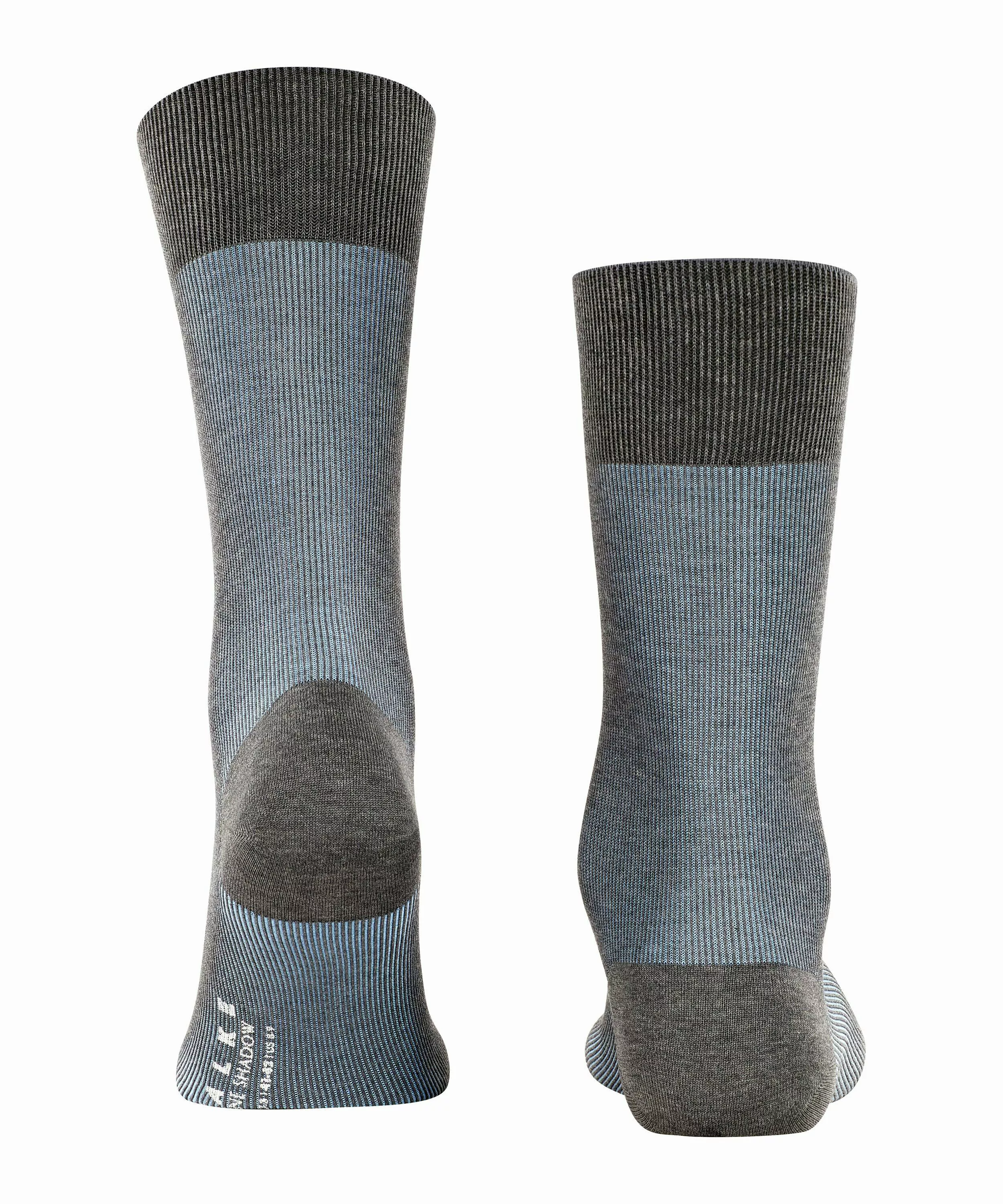 FALKE Fine Shadow Herren Socken, 45-46, Grau, Rippe, Baumwolle, 13141-31960 günstig online kaufen