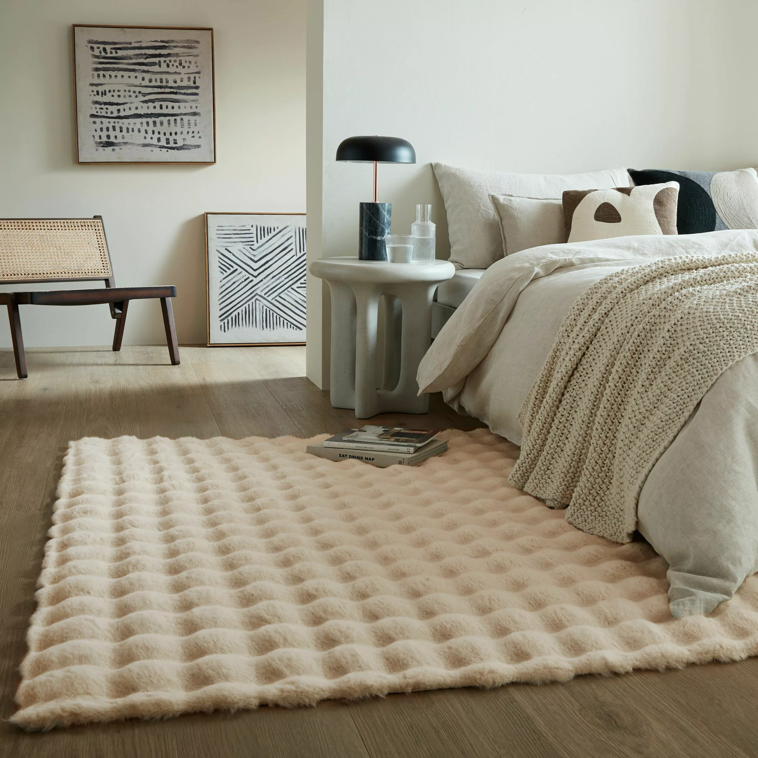 FLAIR RUGS Hochflor-Teppich »Waffle Faux Fur«, rechteckig, 35 mm Höhe, Waff günstig online kaufen