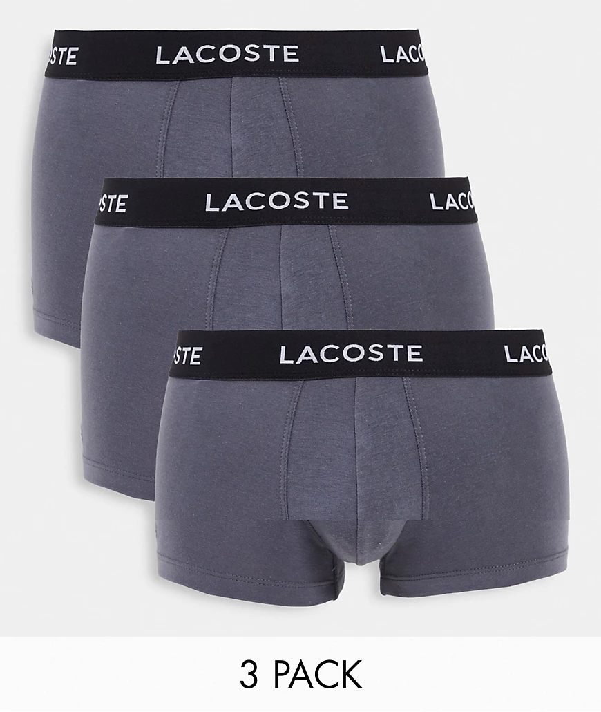 Lacoste – 3er Pack Unterhosen in Grau günstig online kaufen