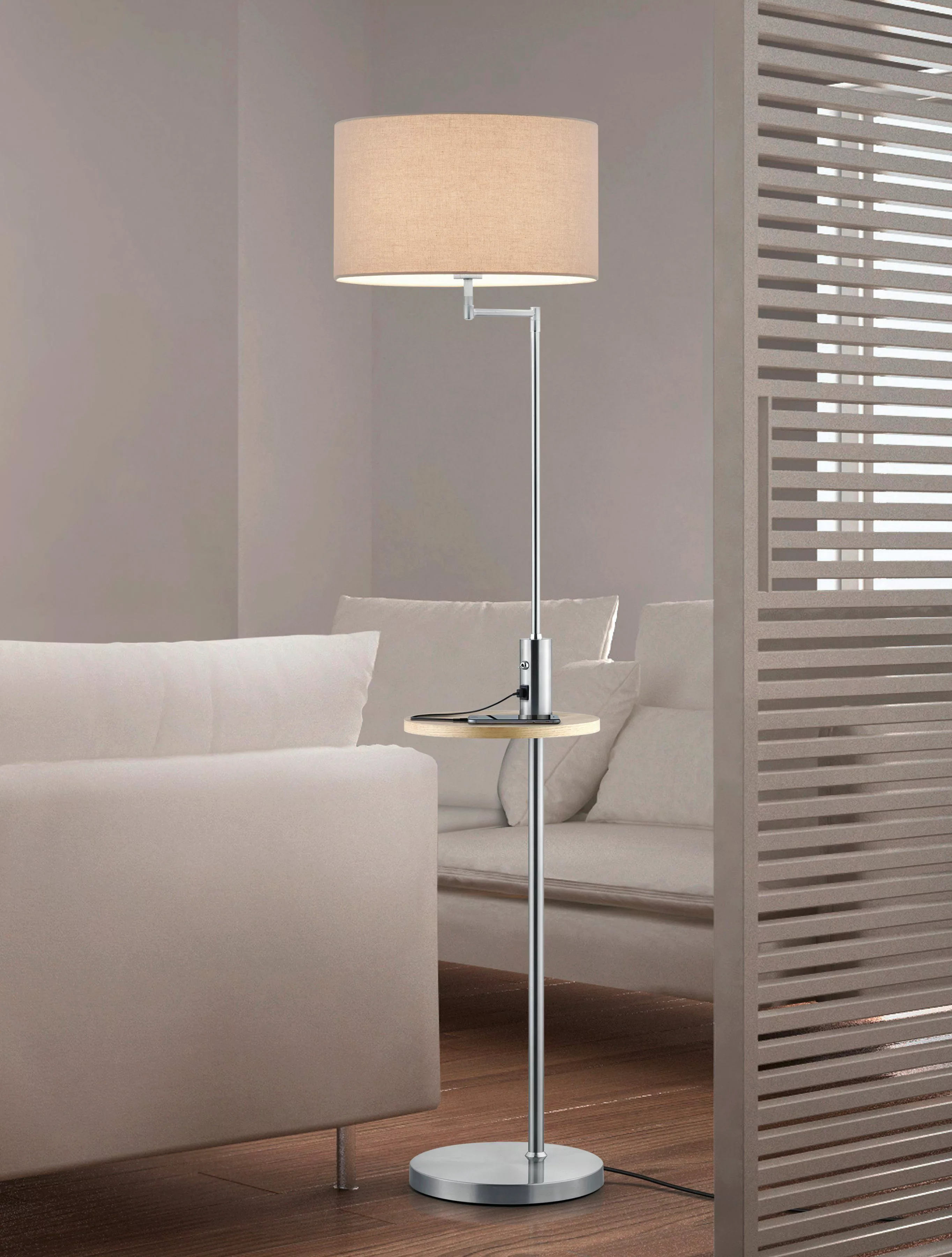 TRIO Leuchten Stehlampe Claas, USB-Anschluss mit günstig online kaufen