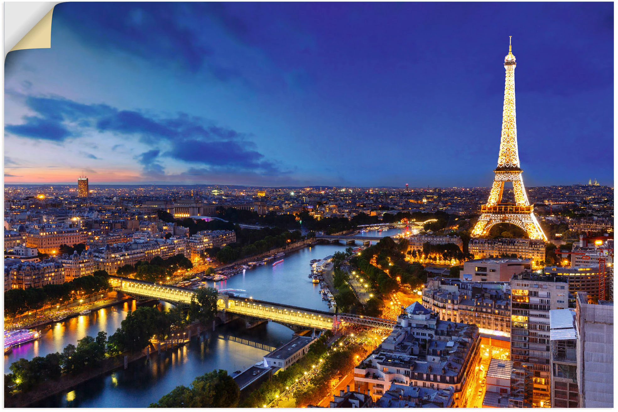 Artland Wandbild "Eiffelturm und Seine am Abend, Paris", Paris, (1 St.), al günstig online kaufen
