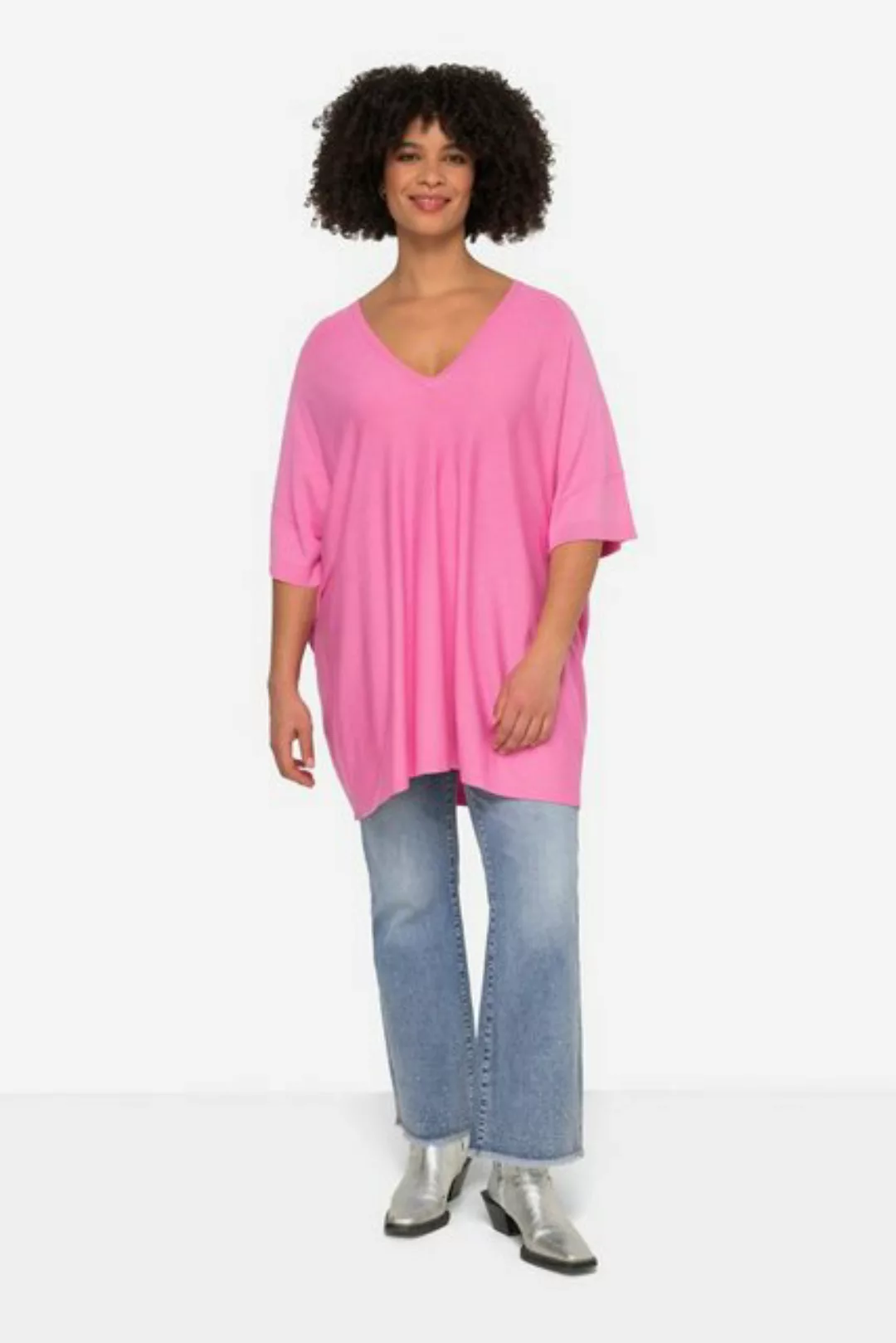 Angel of Style Strickpullover Pullover oversized Feinstrick V-Ausschnitt La günstig online kaufen