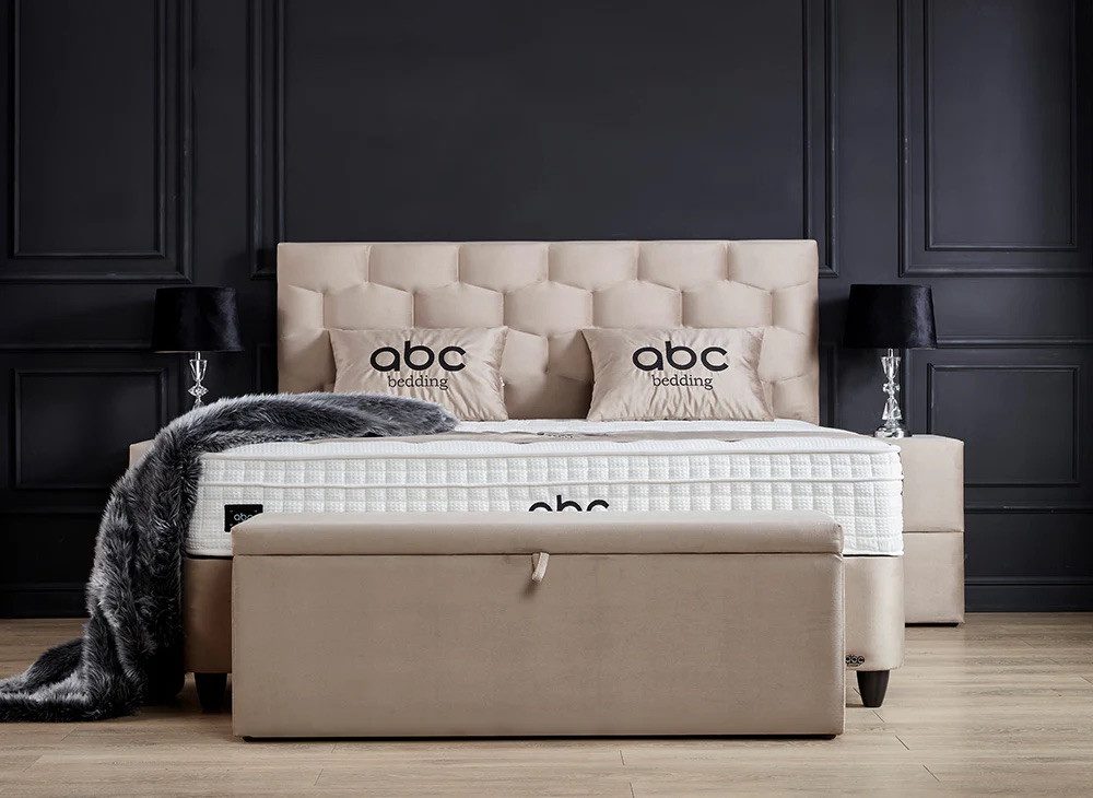 abc bedding Boxspringbett PALERMO Beige Samt günstig online kaufen