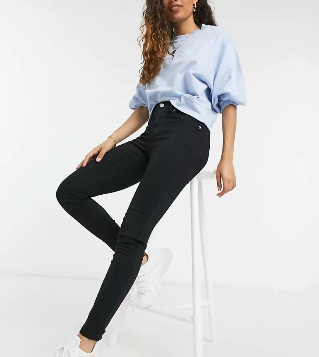 Dr Denim Petite – Plenty – Skinny Jeans in Schwarz günstig online kaufen