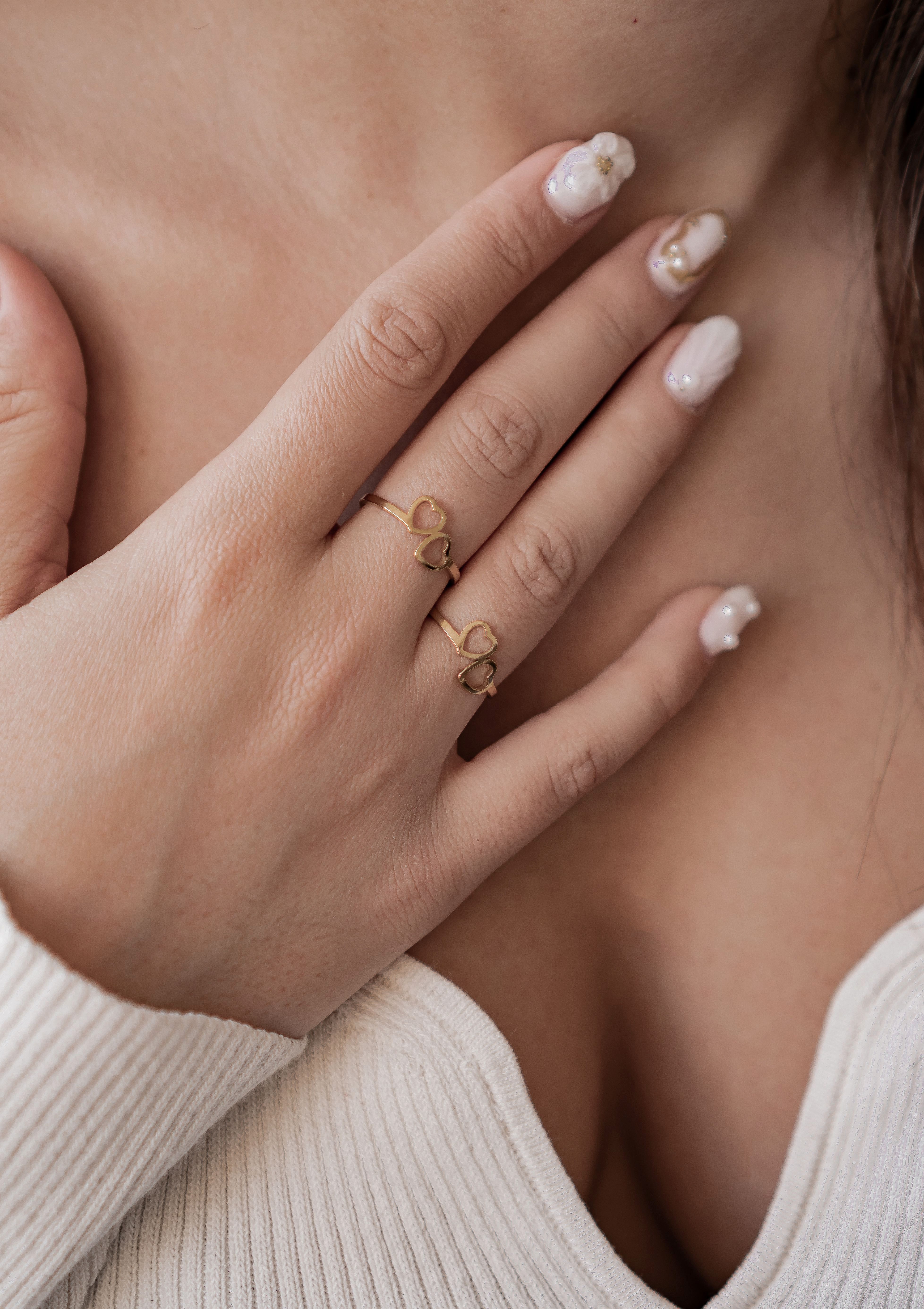 Hey Happiness Fingerring Herzen, Zarter Ring, günstig online kaufen
