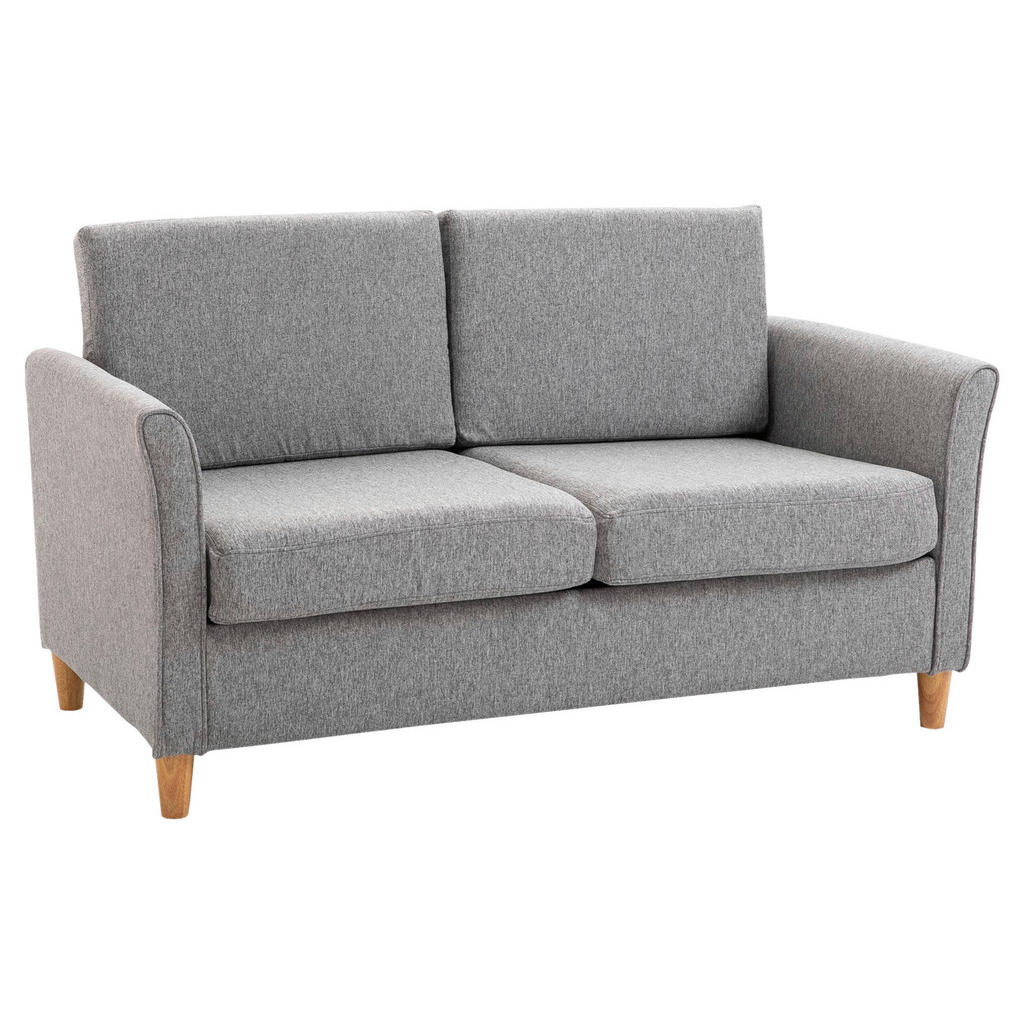 HOMCOM 2-Sitzer Sofa, Couch mit Holzbeine, Gepolsterter Polstersofa 1 Teile günstig online kaufen