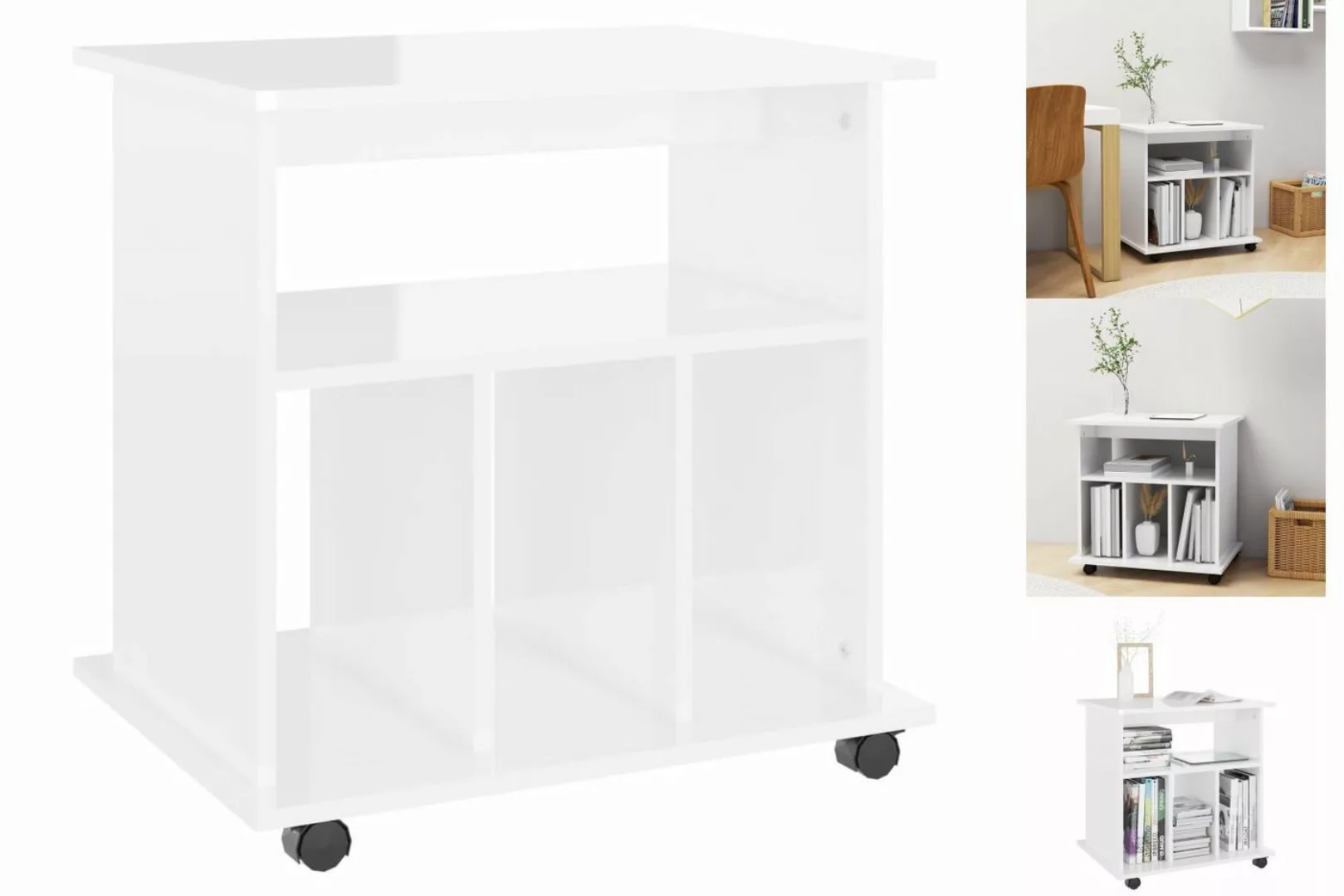 vidaXL Aktenschrank Rollschrank Hochglanz-Weiß 60x45x60 cm Spanplatte günstig online kaufen