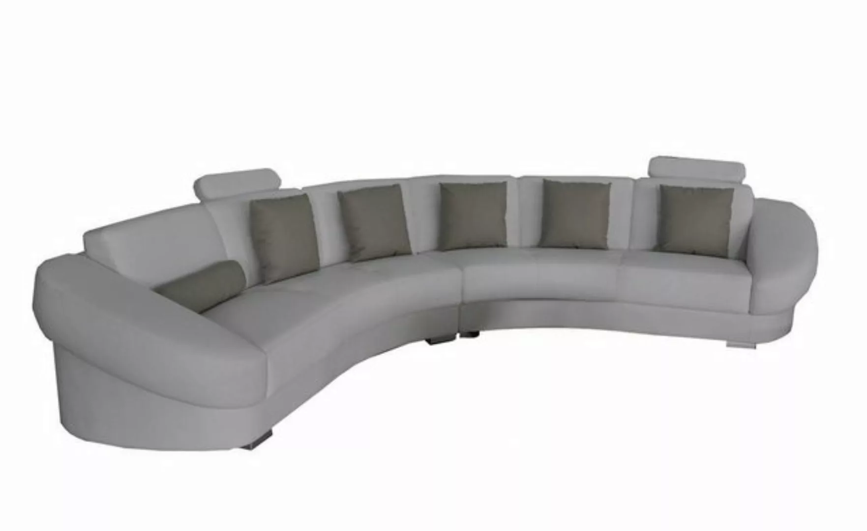 Xlmoebel Ecksofa Rundes L-förmiges Sofa mit USB-Anschluss, gepolsterter Eck günstig online kaufen