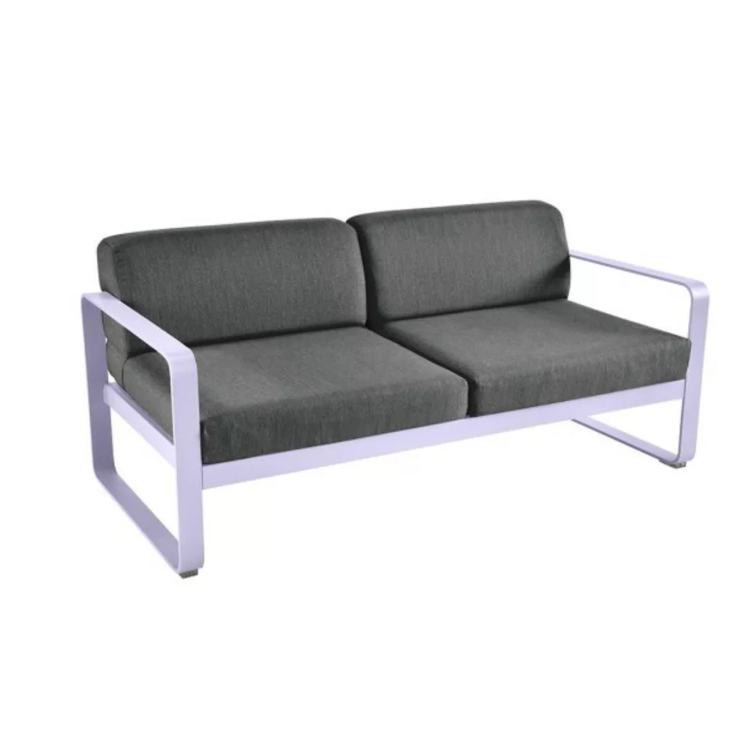 Bellevie Lounge-Sofa 2-Sitzer D1 Marshmallow A3 Graphitgrau günstig online kaufen