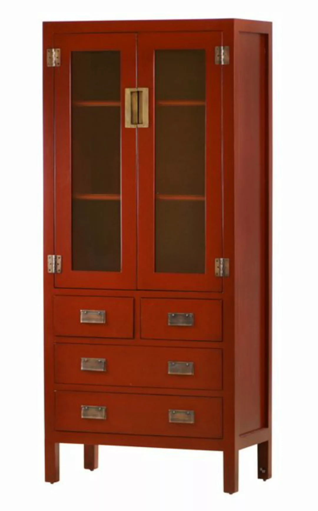 Kai Wiechmann Vitrine Asiatische Vitrine Yantai rot, Highboard, Vitrinensch günstig online kaufen