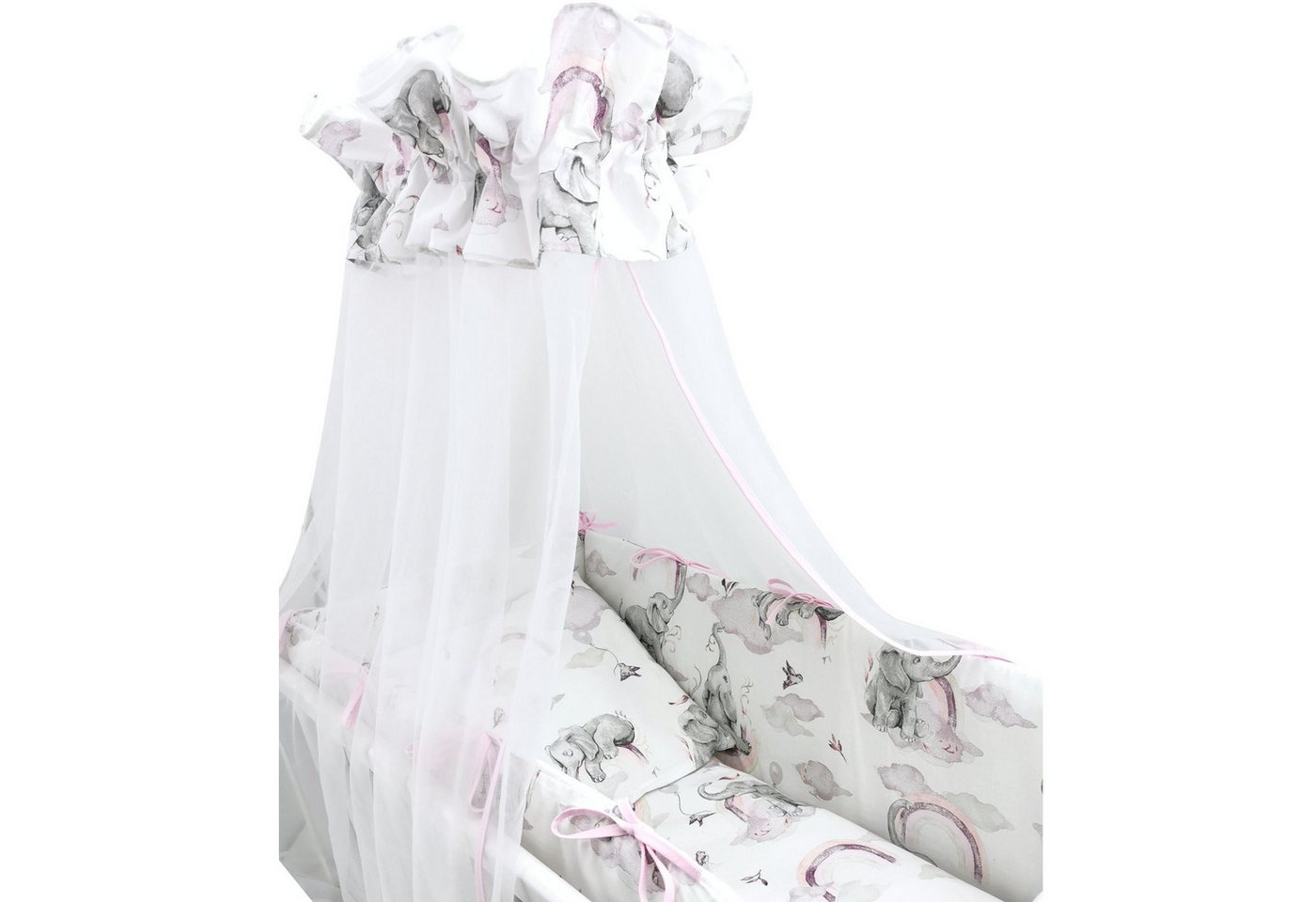 Baby-Delux Stubenbett Babywiege Komplettset, Schaukelwiege Weiß 90x40cm Kom günstig online kaufen