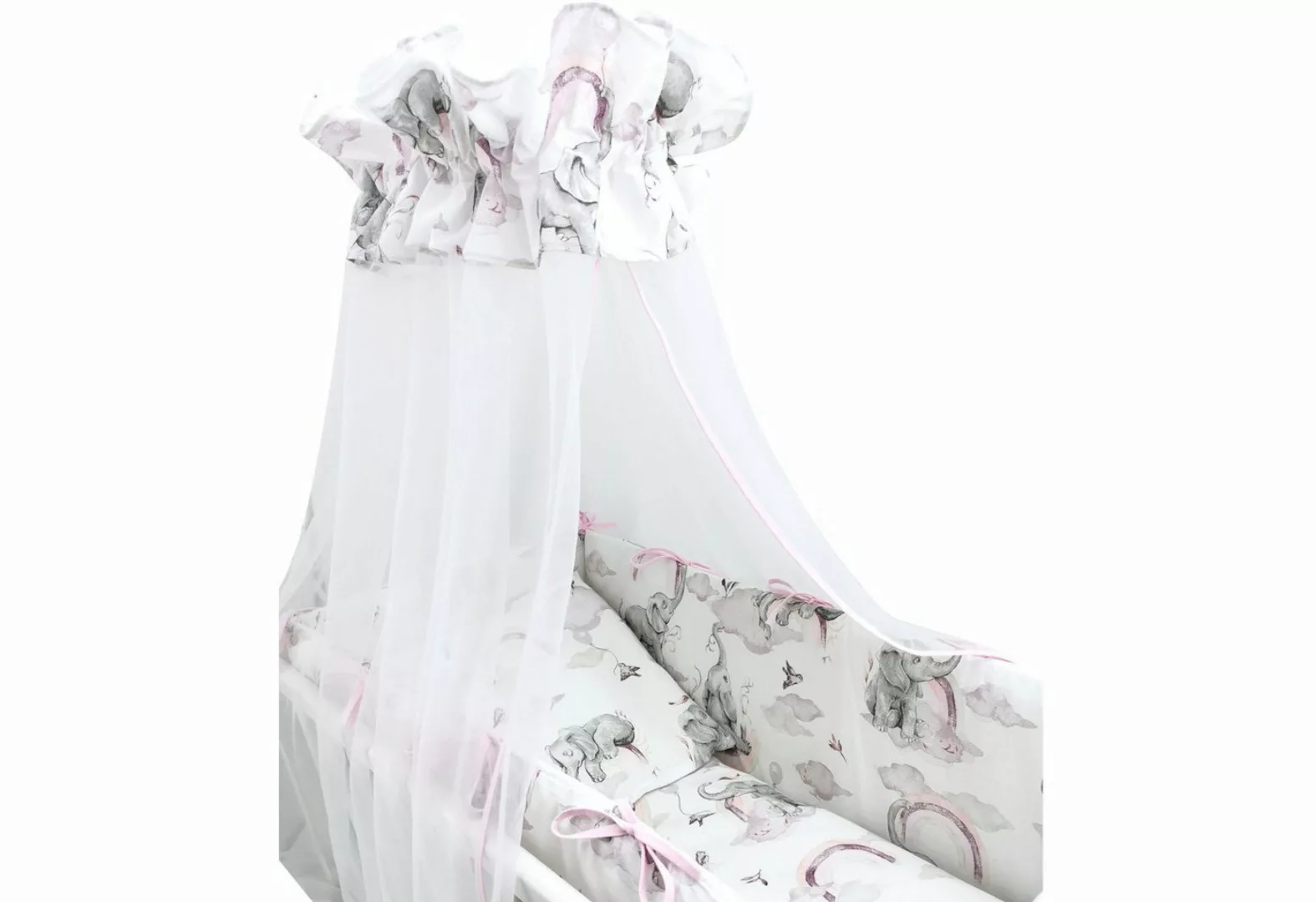 Baby-Delux Stubenbett Babywiege Komplettset, Schaukelwiege Weiß 90x40cm Kom günstig online kaufen