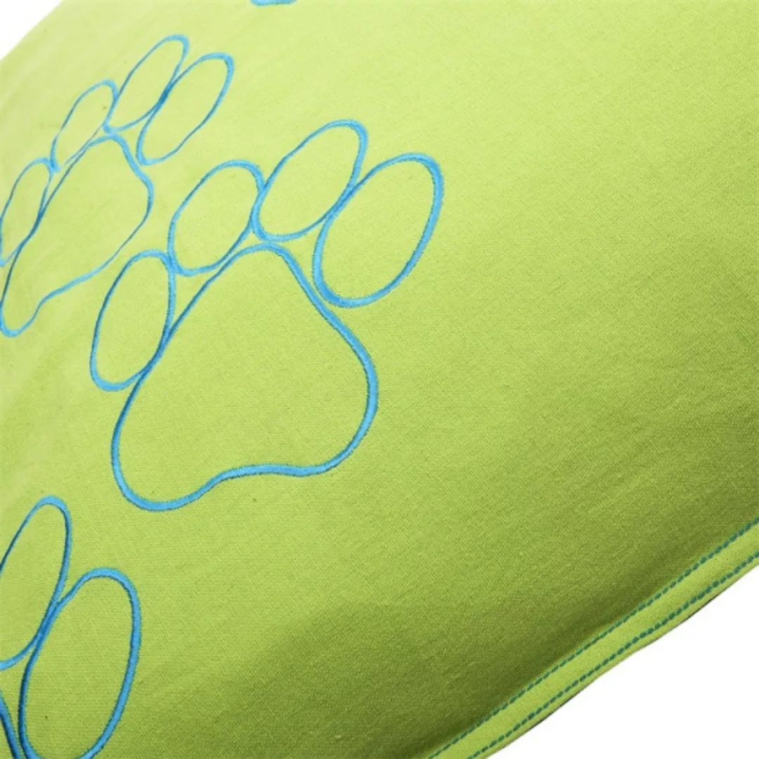 Kissenbezug Hund Happy Feet 70 X 100 Cm Baumwolle Lime günstig online kaufen