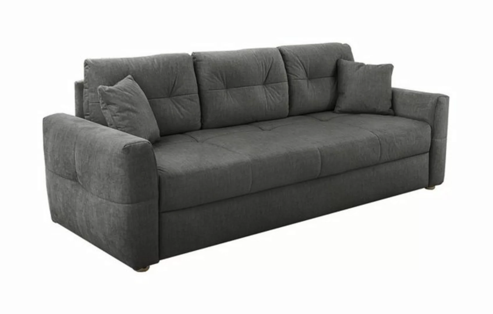 Schlafsofa BENJAMIN, B 241 cm x T 92 cm, Grau, Mikrofaserbezug, Gästebettfu günstig online kaufen