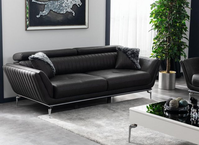 Xlmoebel Sofa Dreisitzer Sofa Schwarze Sitzmöbel Polstermöbel Couchen Möbel günstig online kaufen