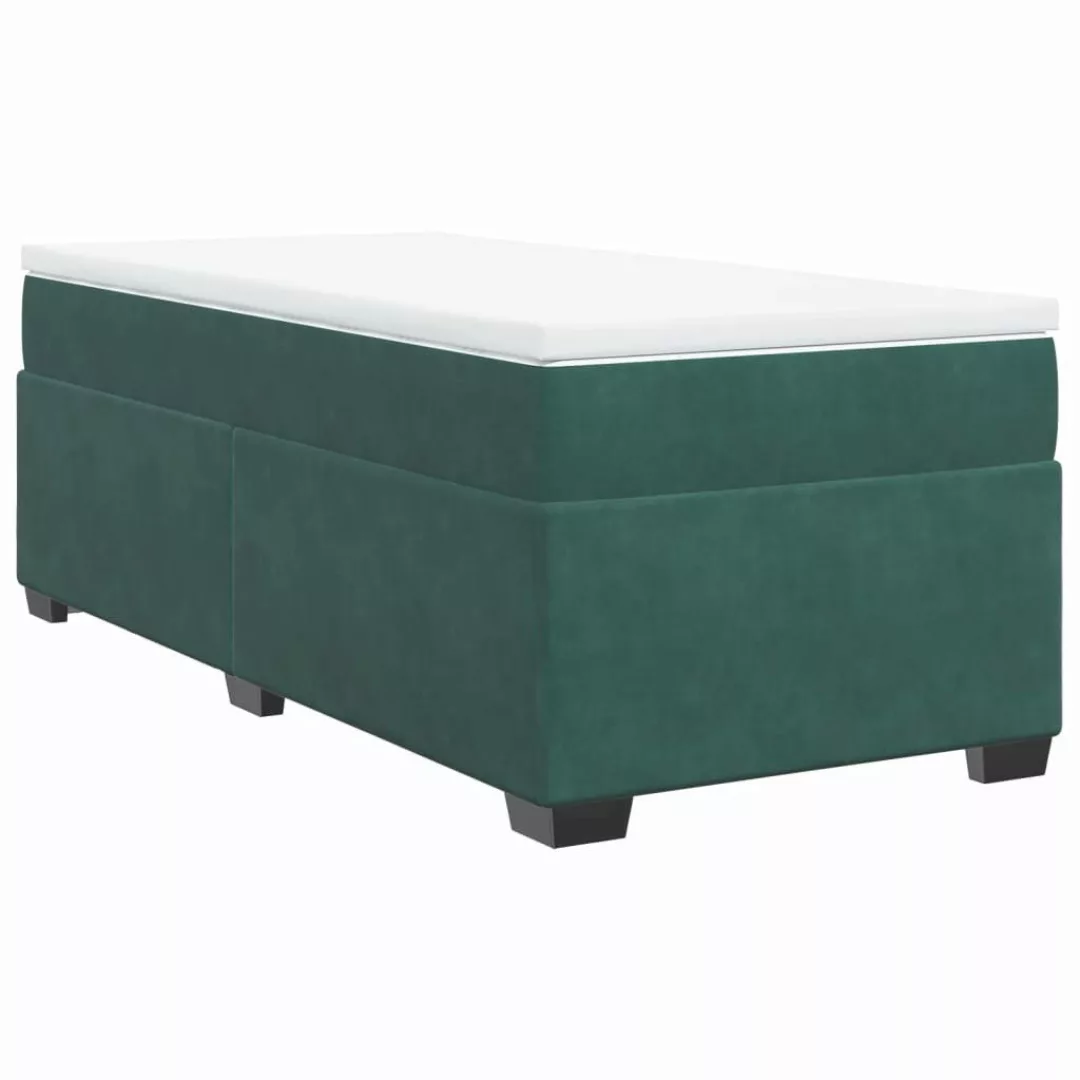 vidaXL Bett Boxspringbett mit Matratze Dunkelgrün günstig online kaufen