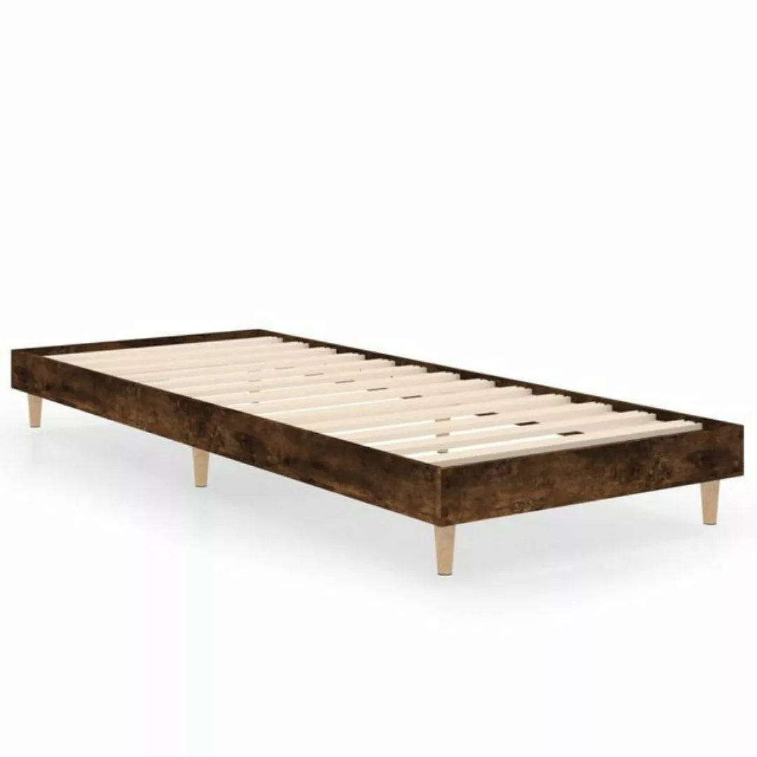 furnicato Bettgestell ohne Matratze Räuchereiche 75x190 cm Holzwerkstoff günstig online kaufen