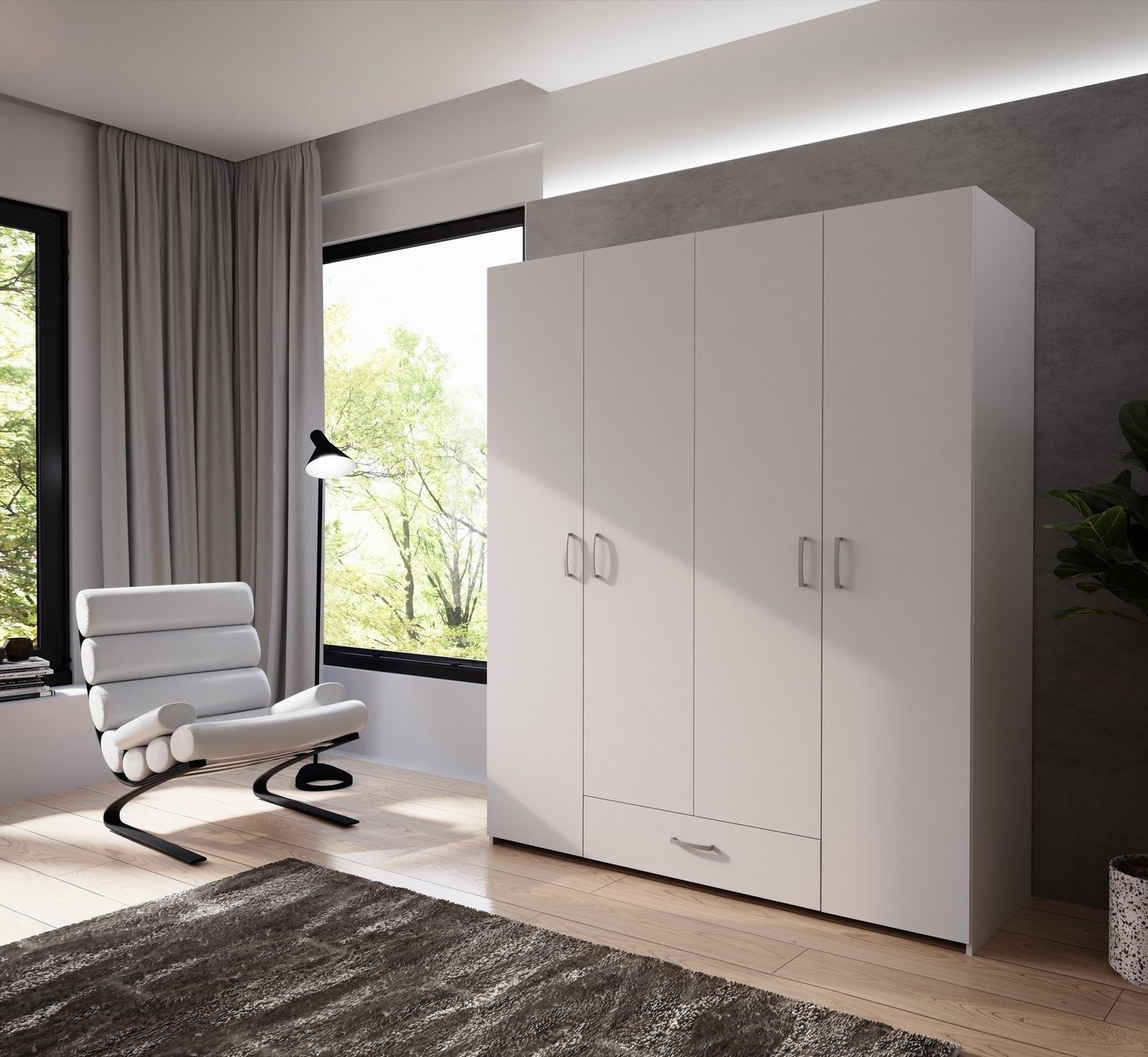 FORTE Drehtürenschrank Econobox Drehtürenschrank, zeitloses Design mit aluf günstig online kaufen