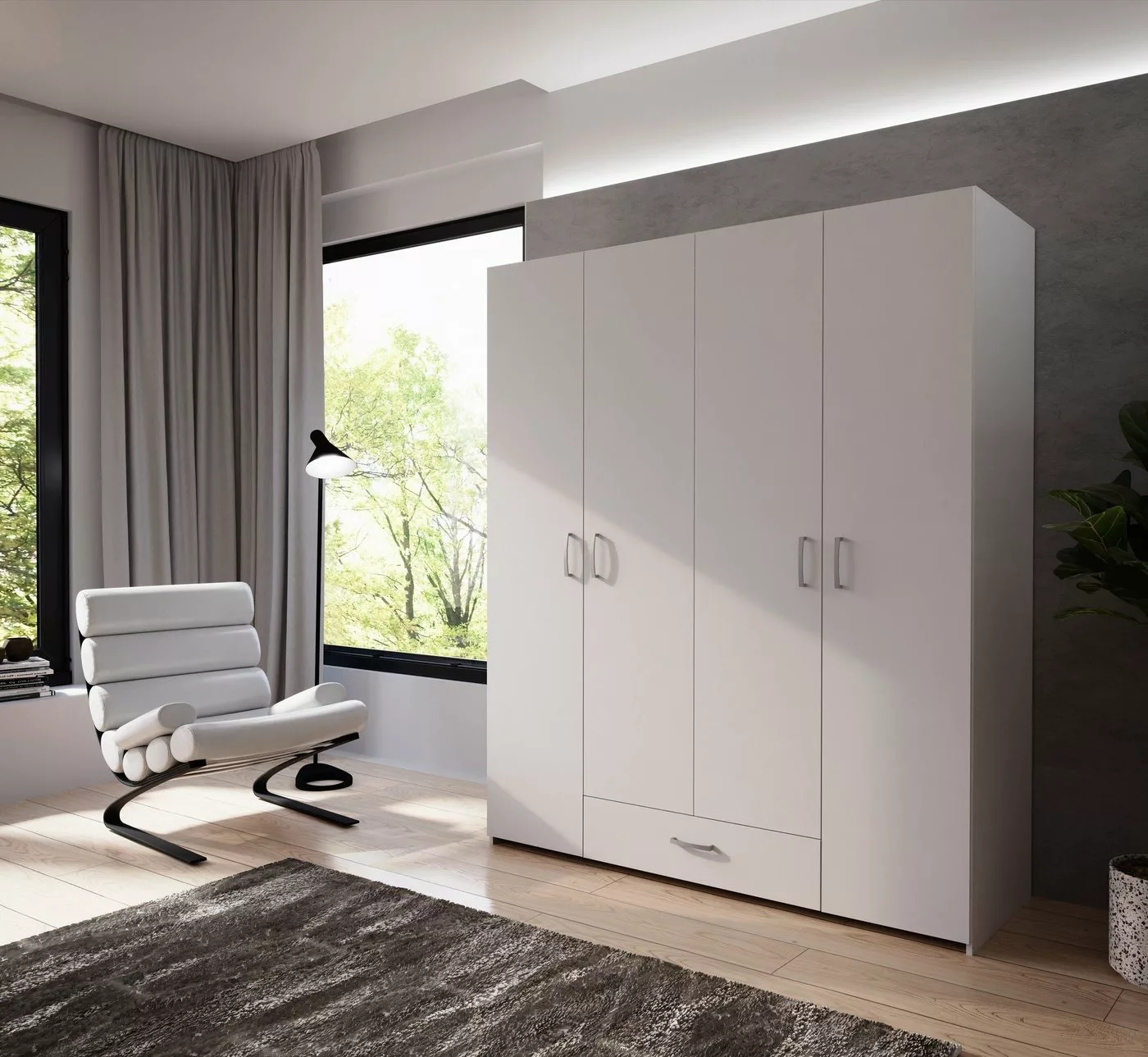 freiraum Drehtürenschrank ECONOBOX in Weiss - 159,1x190,5x54,4cm (BxHxT) günstig online kaufen