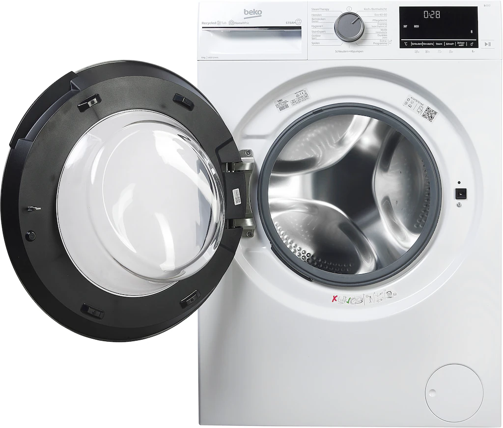 BEKO Waschmaschine b300 »B3WFU59415W2«, 9 kg, 1400 U/min, SteamCure - 99% a günstig online kaufen