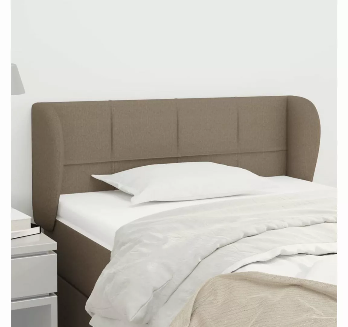 vidaXL Bett, Kopfteil mit Ohren Taupe 83x23x78/88 cm Stoff günstig online kaufen