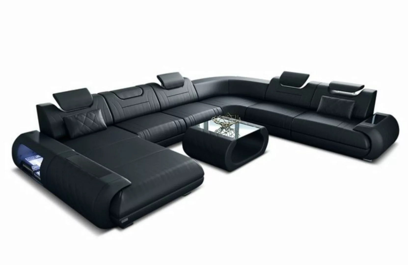 Sofa Dreams Wohnlandschaft Sofa Ledercouch Leder Rimini XXL U Form Ledersof günstig online kaufen