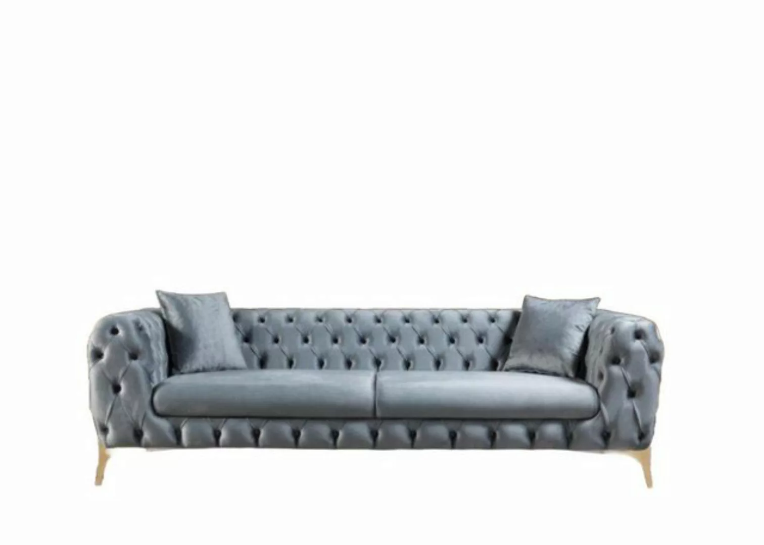 Xlmoebel 3-Sitzer Neue Chesterfield Couch mit drei Sitzen aus Edelstahl und günstig online kaufen