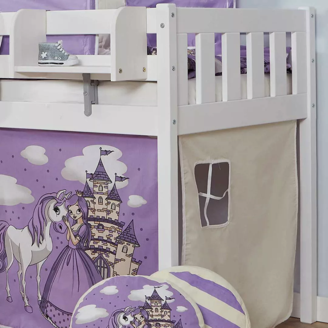 Kinderhochbett im Prinzessin Design Rutsche günstig online kaufen