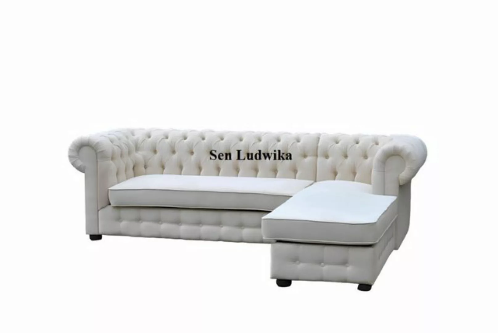 JVmoebel Ecksofa Beige Chesterfield Ecksofa L-Form Stoff Design Couch Polst günstig online kaufen