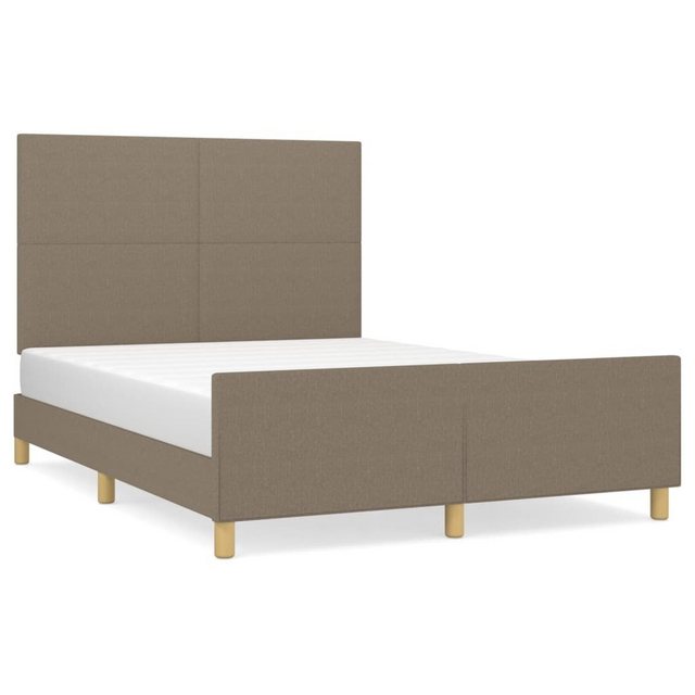 vidaXL Bettgestell Bettrahmen mit Kopfteil Taupe 140x190 cm Stoff Bett Bett günstig online kaufen