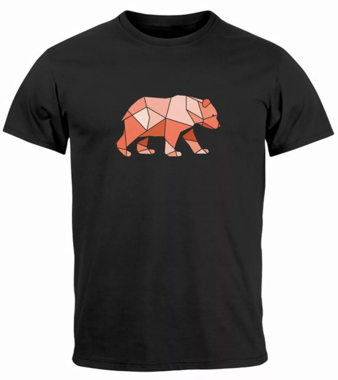 Neverless Print-Shirt Herren T-Shirt Polygon Grafik Bär Outdoor Motive Prin günstig online kaufen