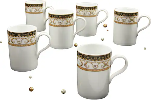 CreaTable Becher »Kaffeebecher Majestosa«, (Set, 6 tlg.), Dekor schwarz abg günstig online kaufen
