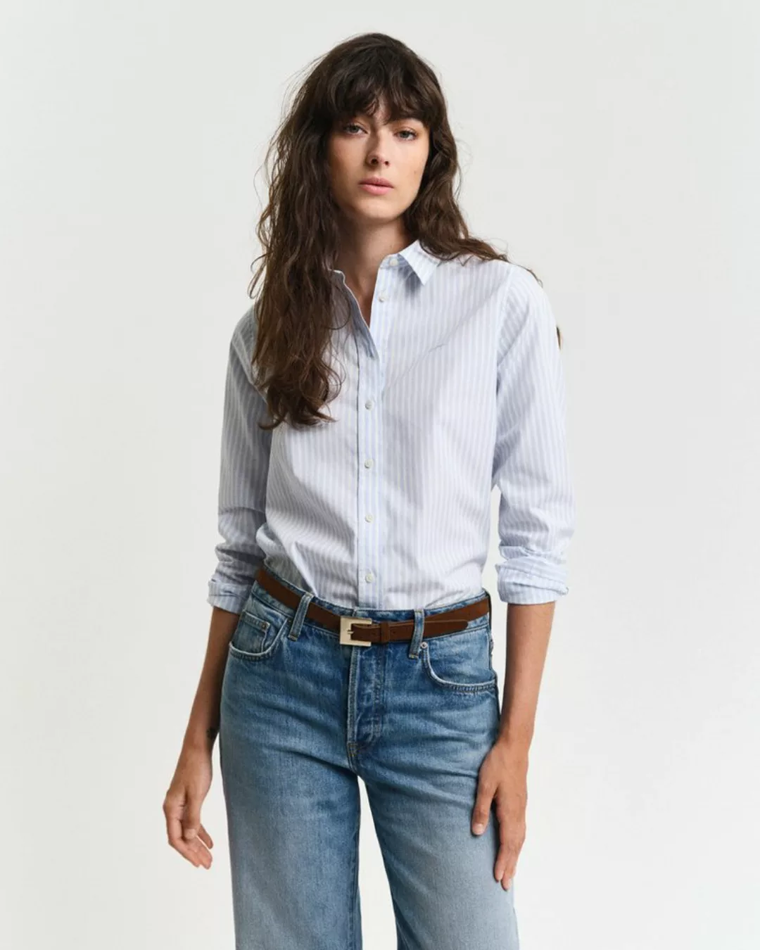 Gant Hemdbluse REG POPLIN STRIPED SHIRT mit einer kleinen Logostickerei auf günstig online kaufen