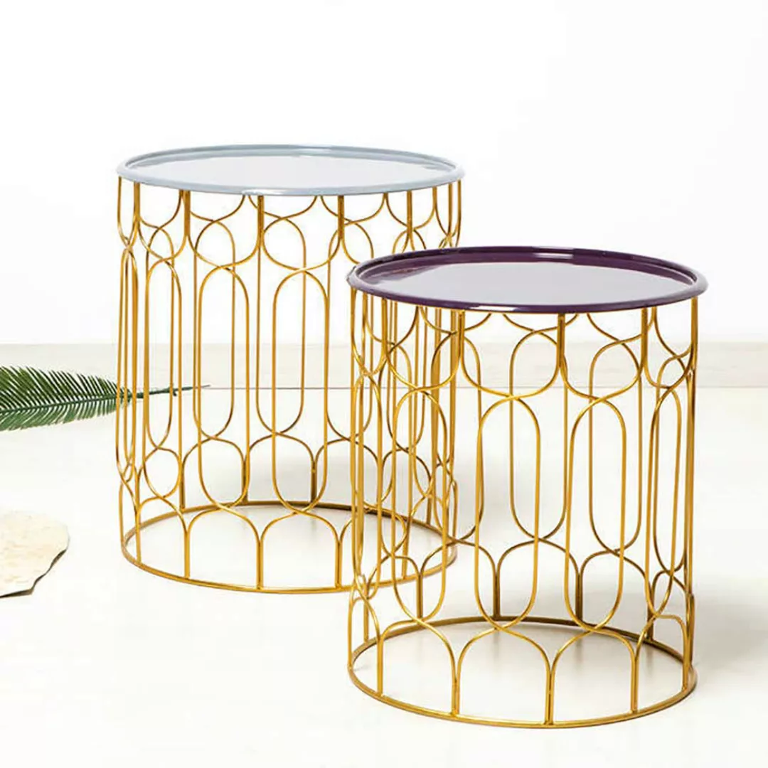 Beitisch in Lila und Goldfarben handgearbeitet (zweiteilig) günstig online kaufen