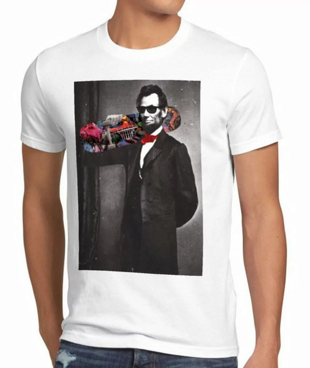 style3 Print-Shirt Herren T-Shirt Skater Abraham Lincoln President USA Unit günstig online kaufen