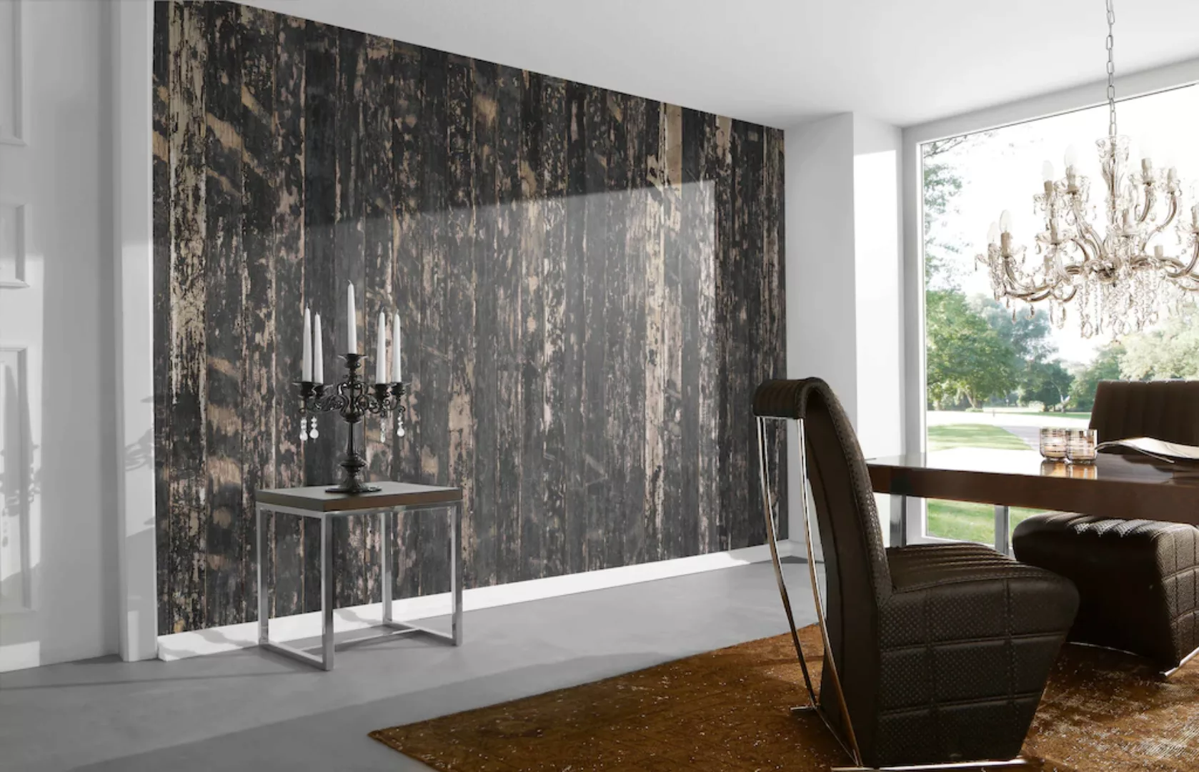 Architects Paper Fototapete »Wooden Floor Black« günstig online kaufen