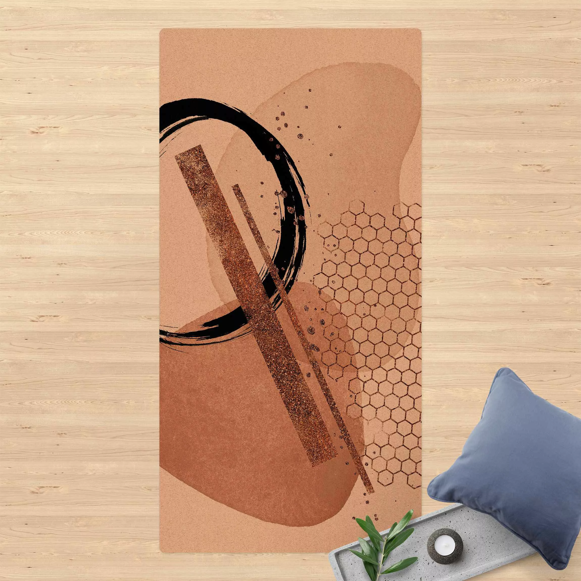 Kork-Teppich Abstrakte Komposition Bienenkönigin günstig online kaufen