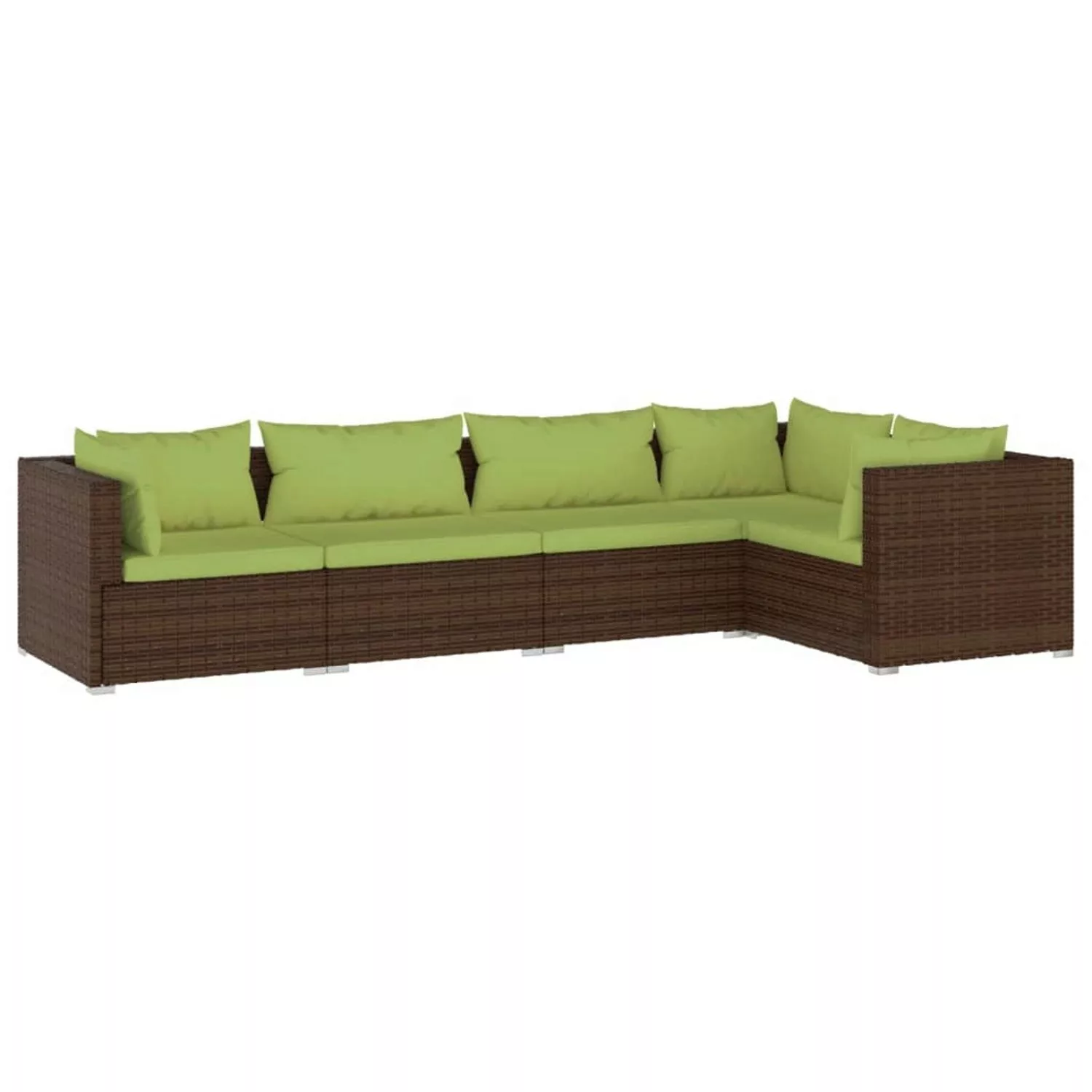 vidaXL 5-tlg Garten-Lounge-Set mit Kissen Poly Rattan Braun Modell 36 günstig online kaufen