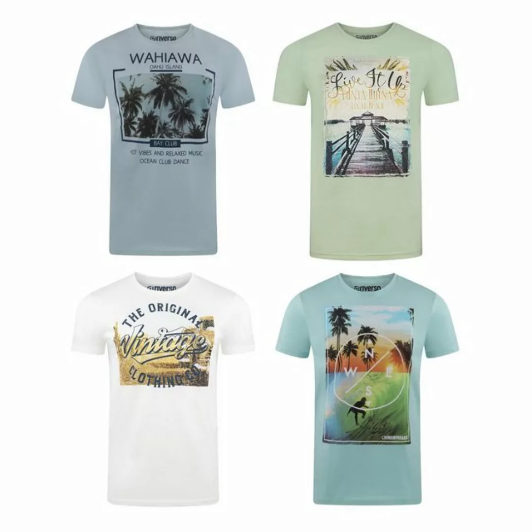 riverso Herren Rundhals T-Shirt RIVLukas Regular Fit 4er Pack günstig online kaufen