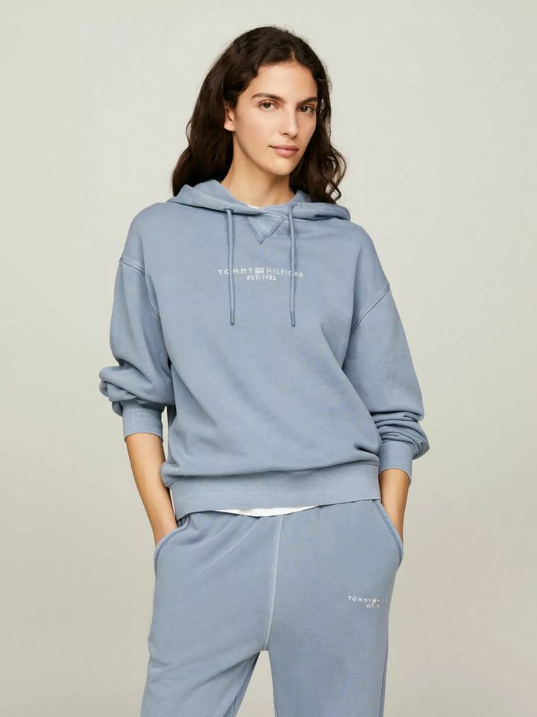 Tommy Hilfiger Kapuzensweatshirt REG MUTED GMD CORP LOGO HOODIE in Washed-O günstig online kaufen