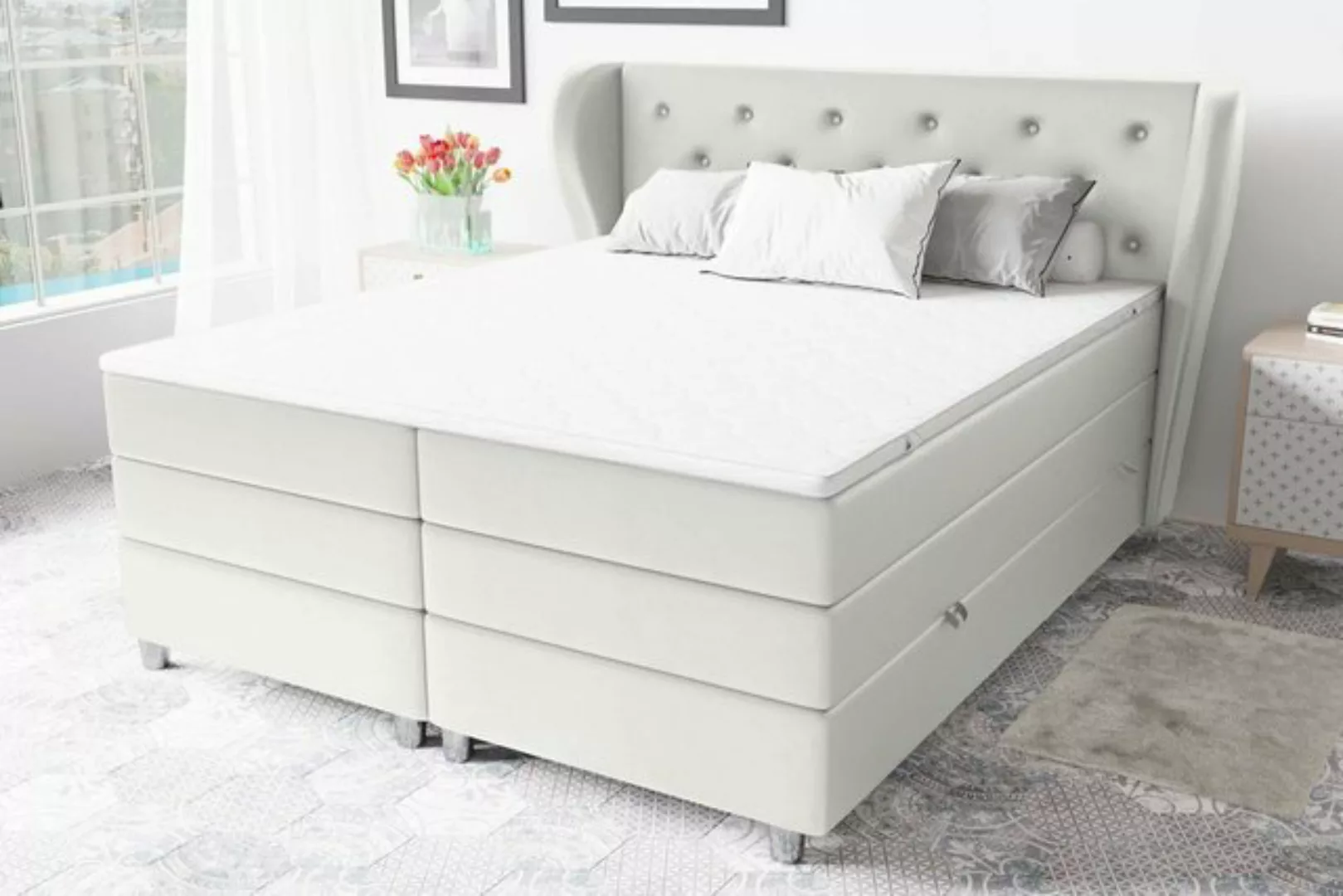 Stylefy Boxspringbett Helios (Schlafzimmerbett, Bett), gepolstert günstig online kaufen