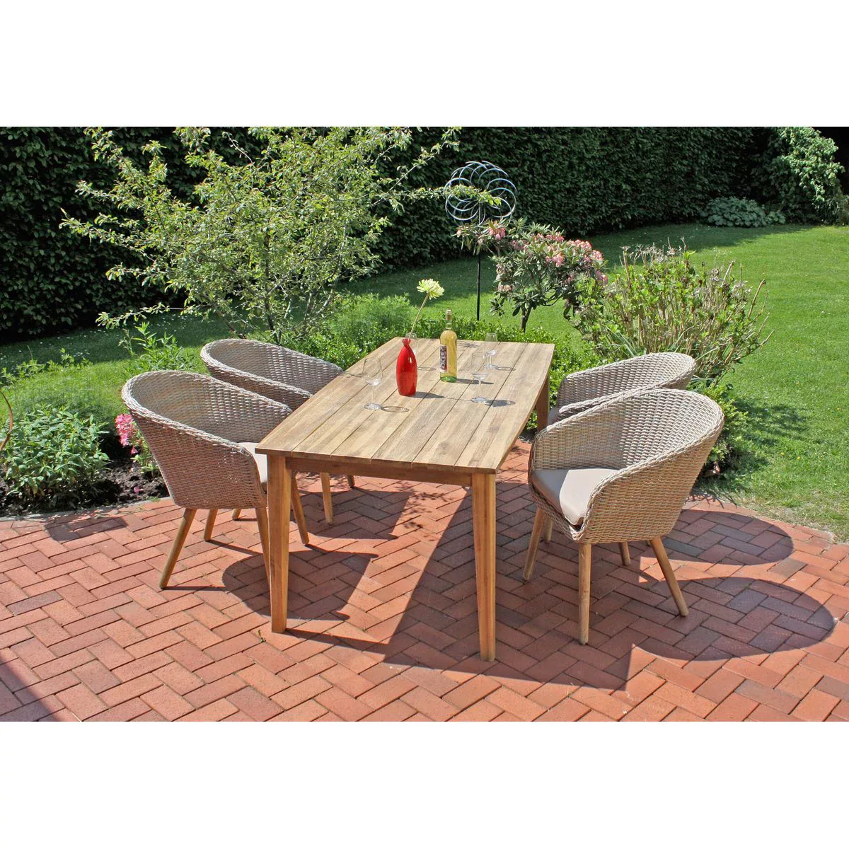 Garden Pleasure Garten-Essgruppe "OAKLAND", (5 tlg., 1x Tisch, 4x Sessel), günstig online kaufen