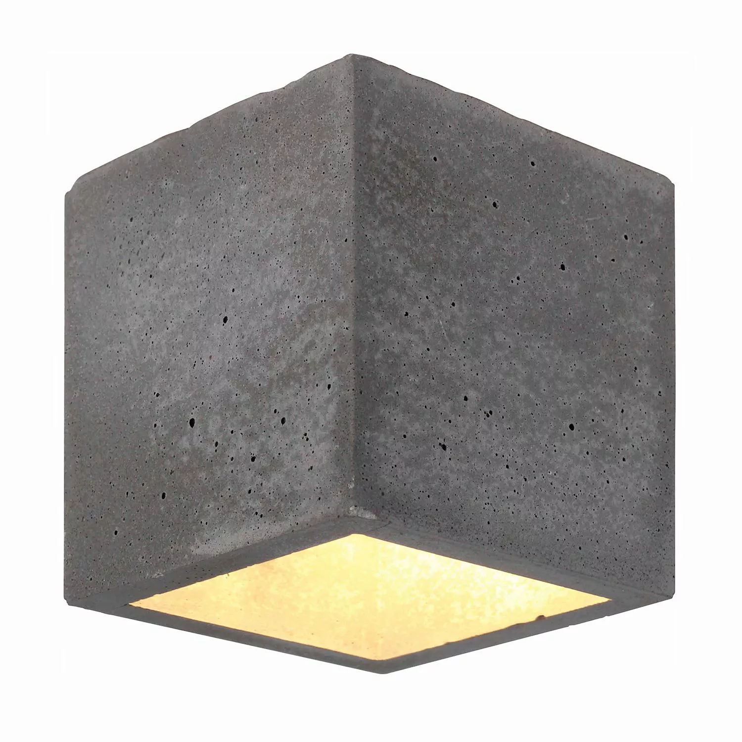 home24 Spot Light LED-Wandleuchte Block I Glühlampe Modern Grau Keramik 1-f günstig online kaufen